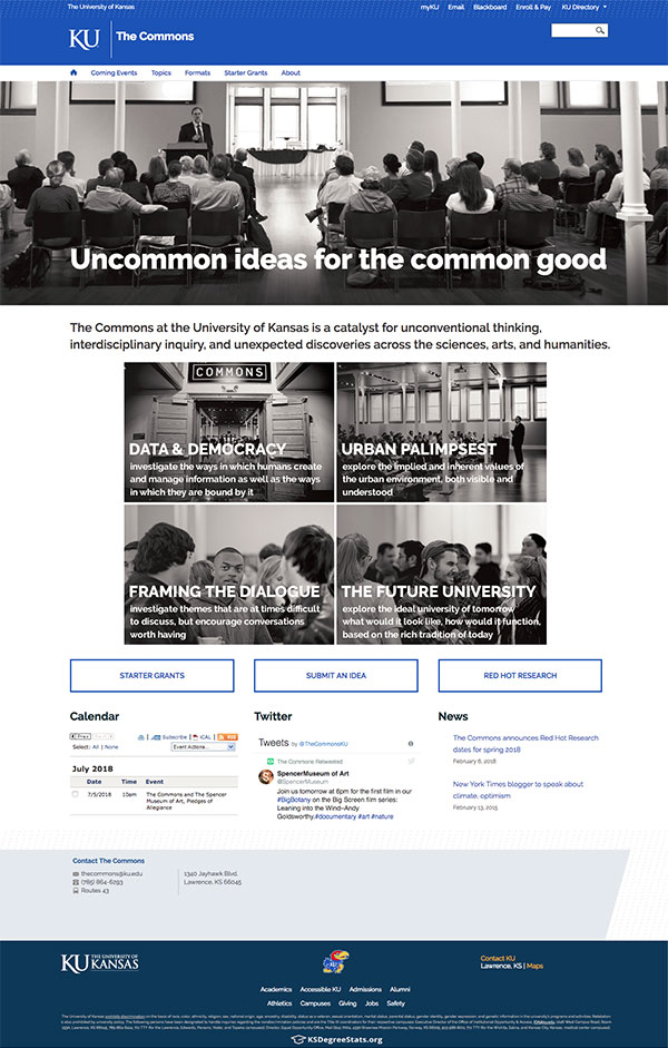 The Commons home page