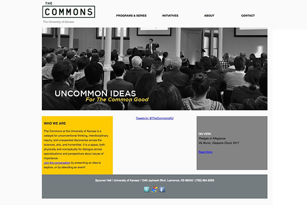The Commons home page before redesign