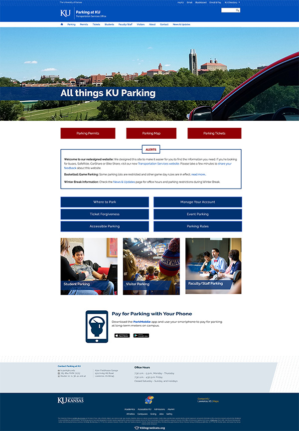 Parking home page