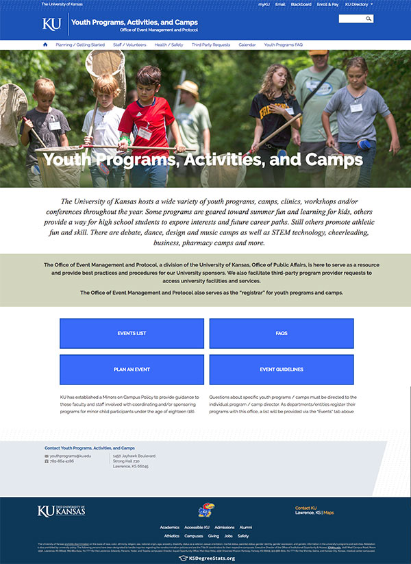 Youth Programs home page